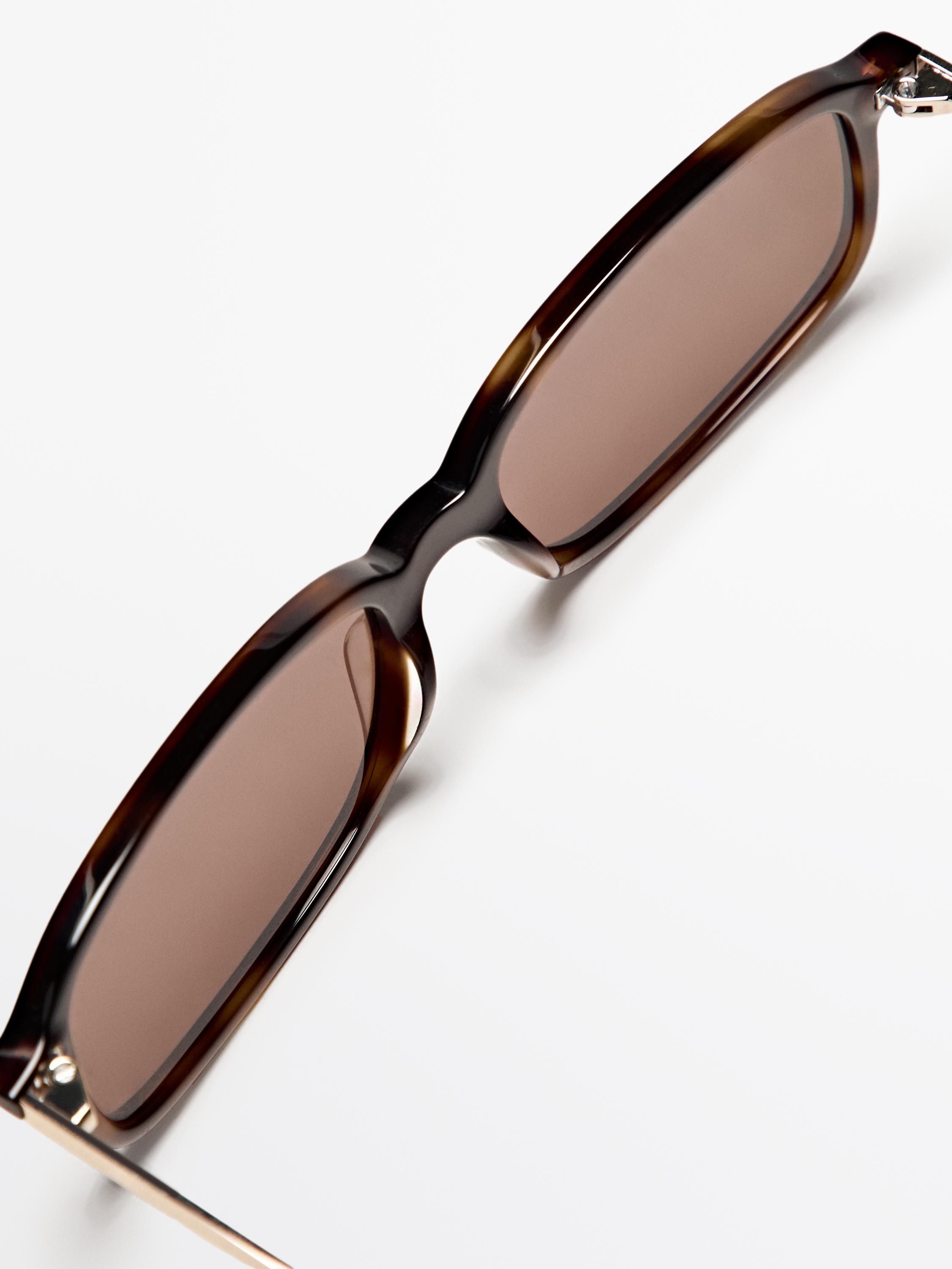 Contrast rectangular sunglasses